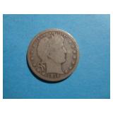 1916-D BARBER QUARTER 90% SILVER