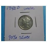 1942-D MERCURY DIME 90% SILVER
