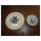 LOUISVILLE STONEWARE TEDDY BEAR PLATE & BOWL