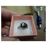 STERLING SILVER RING SZ 6 ONYX STONE