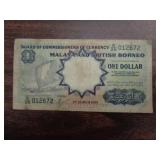 BANK NOTE   MALAYA 1 DOLLAR 1959