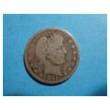 1901 BARBER QUARTER 90% SILVER