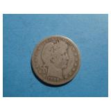 1909-D BARBER QUARTER 90% SILVER