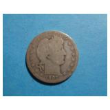 1907 BARBER QUARTER 90% SILVER