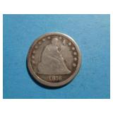 1876 SEATED LIBERTY QUARTER 90% SILVER
