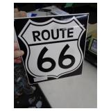 HEAVY 11X12 ROUTE 66 PORCELAIN ENAMEL SIGN