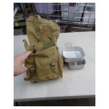 1945 WWII BRITISH HAVERSACK W NEWER COOKPANS