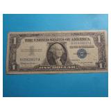 1957B $1 BLUE SEAL SILVER CERTIFICATE