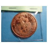 1 TROY OZ COPPER ROUND W BITCOIN IMAGE