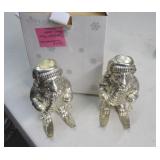 TOWLE SILVERPLATED BEAR CANDLE HOLDERS