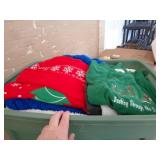31GAL TOTE W LID FULL OF XMAS CLOTHES / UT