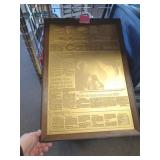 1976 JIMMY CARTER REPLICA PRINTING PLATE