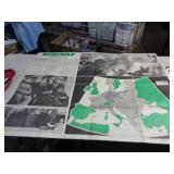 1943 WWII NEWSMAP POSTER 35'X47'