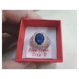 BLUE STONE RING SZ 8