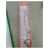 18KT GOLD CHAIN 10KT GOLD OVER STERLING HEART