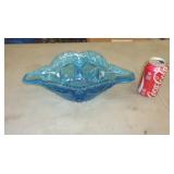 DAISY & BUTTON BLUE GLASS BOWL