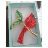 CARDINAL BROOCH