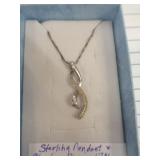 STERLING SILVER PENDANT & CHAIN 17' 2.4G