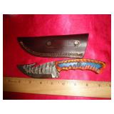 DAMASCUS STYLE SKINNER KNIFE