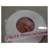 1969-D LINCOLN CENT W KENNEDY ALSO