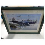 13"X17" FRAMED WAR PLANE PRINT