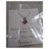 STERLING SILVER NECKLACE & PENDANT