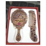 SMALL VANITY MIRROR & COMB SET