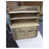 VINTAGE TIN TOY KITCHEN HUTCH 22" X 17"