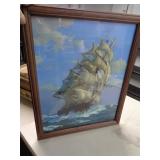 18"X22" FRAMED SAILING SHIP PRINT