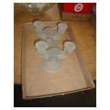 FROSTED GLASS CANDLE HOLDERS