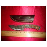 DAMASCUS STYLE SKINNER KNIFE