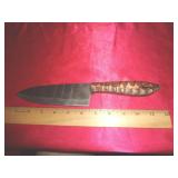 DAMASCUS STYLE HUNTING KNIFE / NO SHEATH