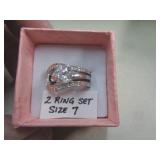 COSTUME RING SZ 7 TWO RING SET