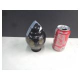 FENTON SILVER ON EBONY GINGER JAR / W TAGS