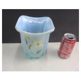 FENTON OPALESCENT AQUAMARINE SQUARE VASE