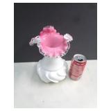 FENTON PINK ROSE CREST VASE
