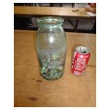 WAX SEAL BLUE JAR W MARBLES