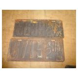 1920 & 21 LICENSE PLATES
