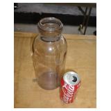 PINKISH GLASS WAX SEAL JAR CHIPPED AT TOP
