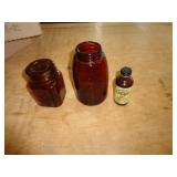 AMBER GLASS JARS