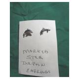 MARKED KBN STER DOLPHIN EARRINGS