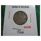 1866 SHIELD NICKEL