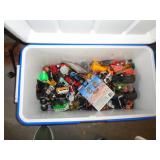COOLER FULL OF DIECAST CARS & TOYS / LW