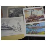 HORSE RACING & STEAMBOAT PRINTS