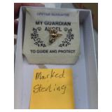 STERLING SILVER GUARDIAN ANGEL PIN