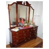 DRESSER & MIRROR APPROX 80" T X 63" L / BR1