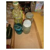 BLUE FRUIT JARS & DECANTER