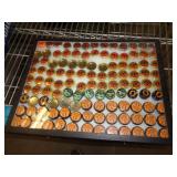 BOTTLE CAPS IN DISPLAY CASE