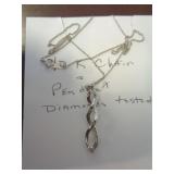 10KT GOLD CHAIN & PENDANT/REAL DIAMONDS NECKLACE