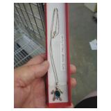STERLING SILVER - 16" NECKLACE / ABALONE TURTLE